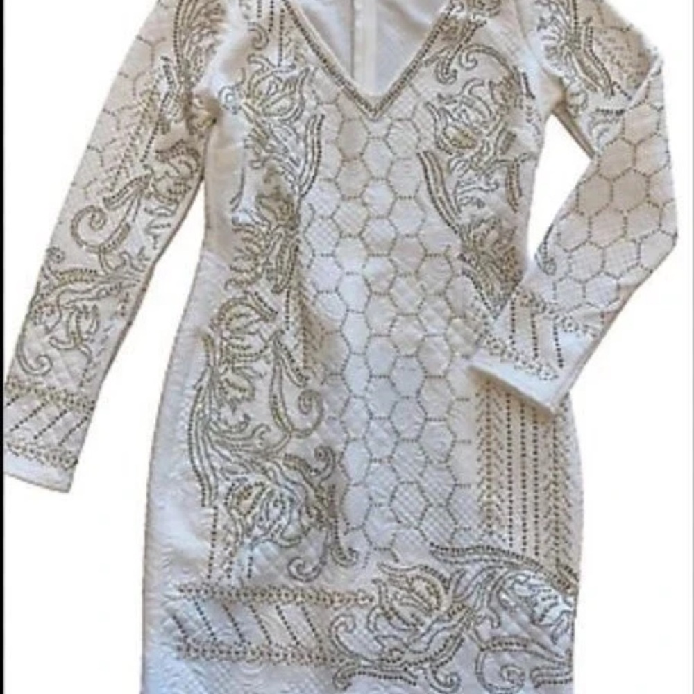 Venus white gold studded cocktail dress - Picture 7 of 8